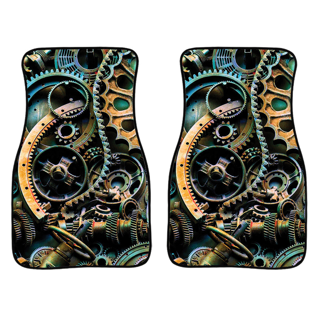 Steampunk Cogs And Gears Print Front And Back Car Floor Mats/ Front Car Mat