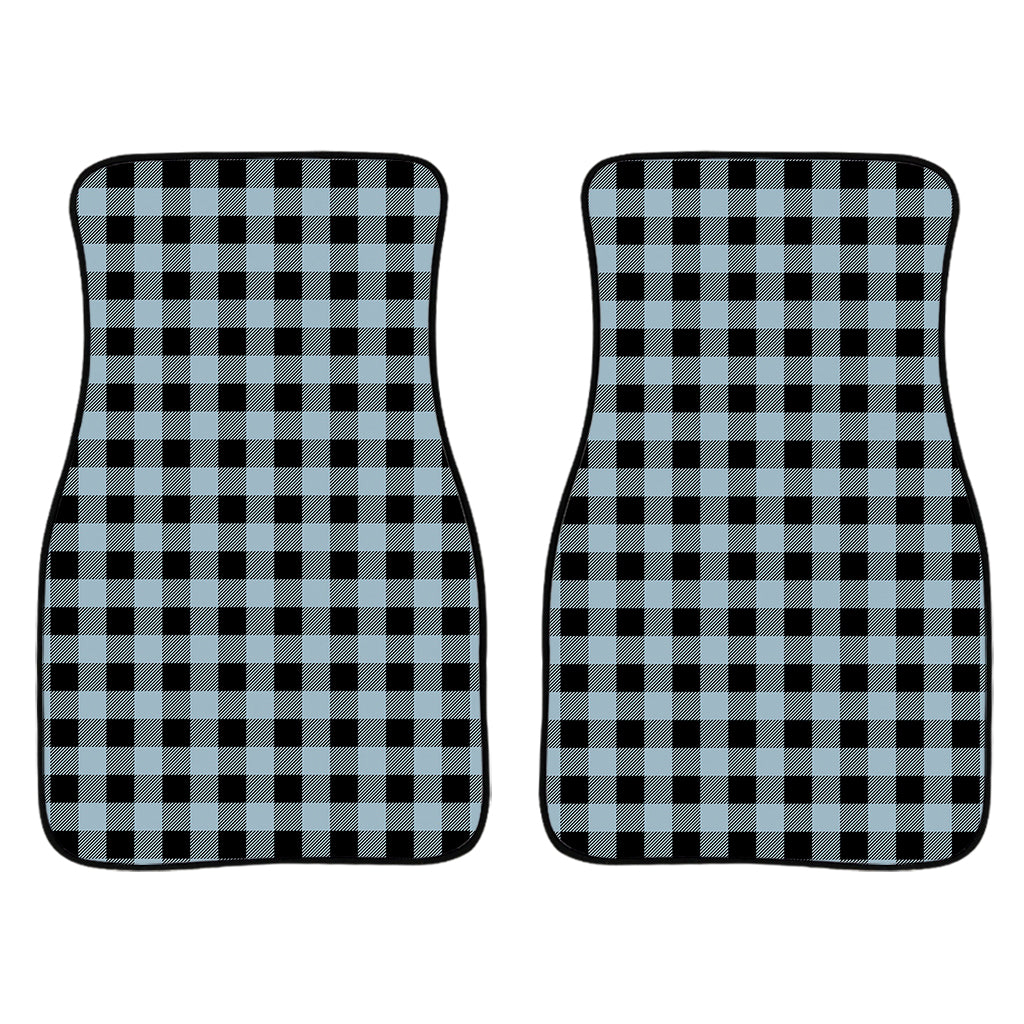 Steel Blue And Black Buffalo Check Print Front And Back Car Floor Mats/ Front Car Mat