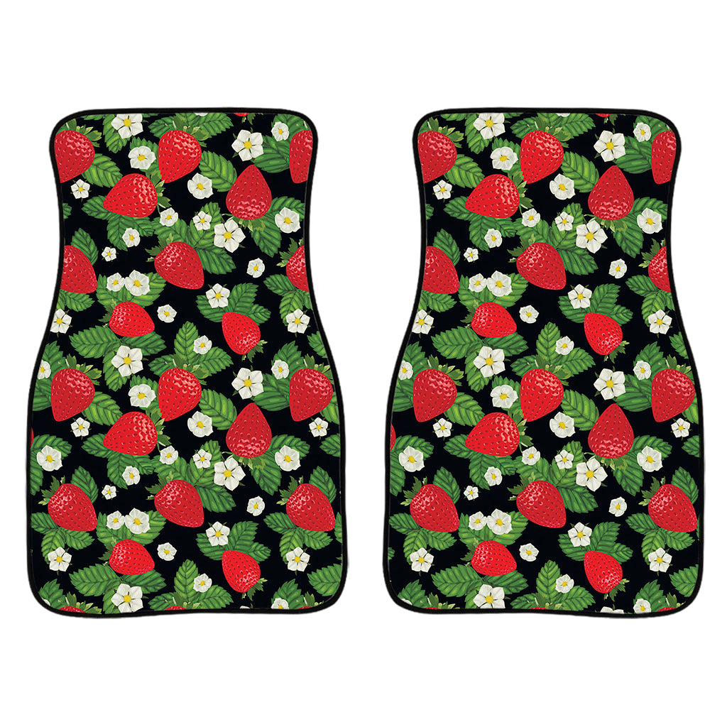 Strawberry And Flower Pattern Print Front And Back Car Floor Mats/ Front Car Mat