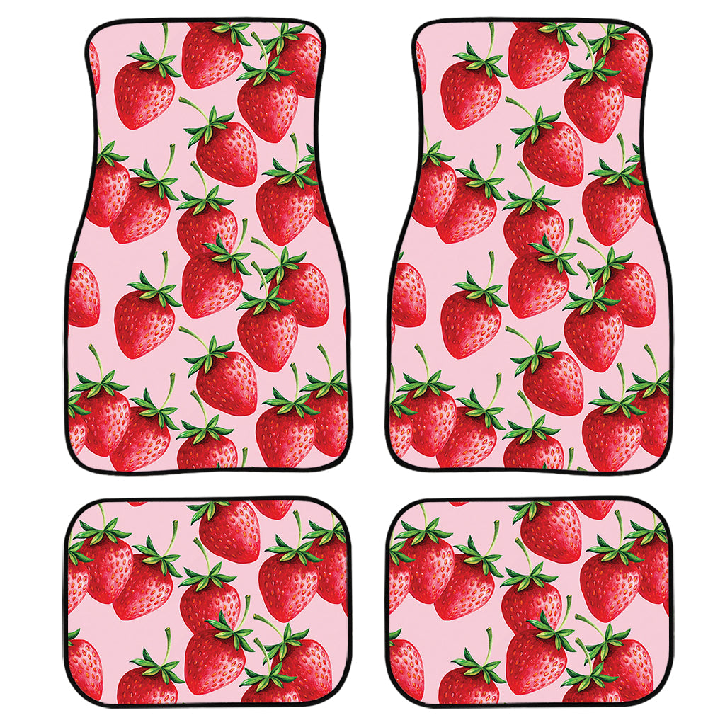 Strawberry Fruit Pattern Print Front And Back Car Floor Mats/ Front Car Mat