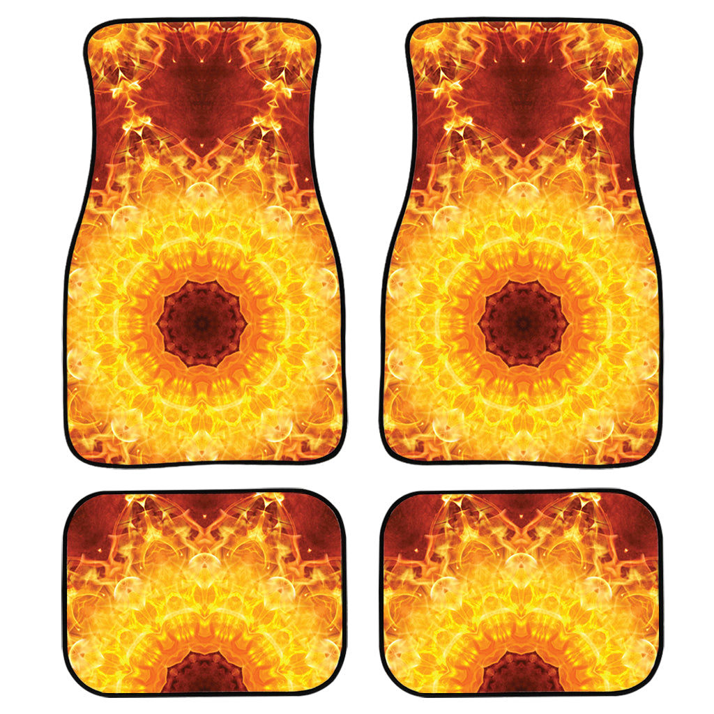 Sun Fire Kaleidoscope Print Front And Back Car Floor Mats/ Front Car Mat