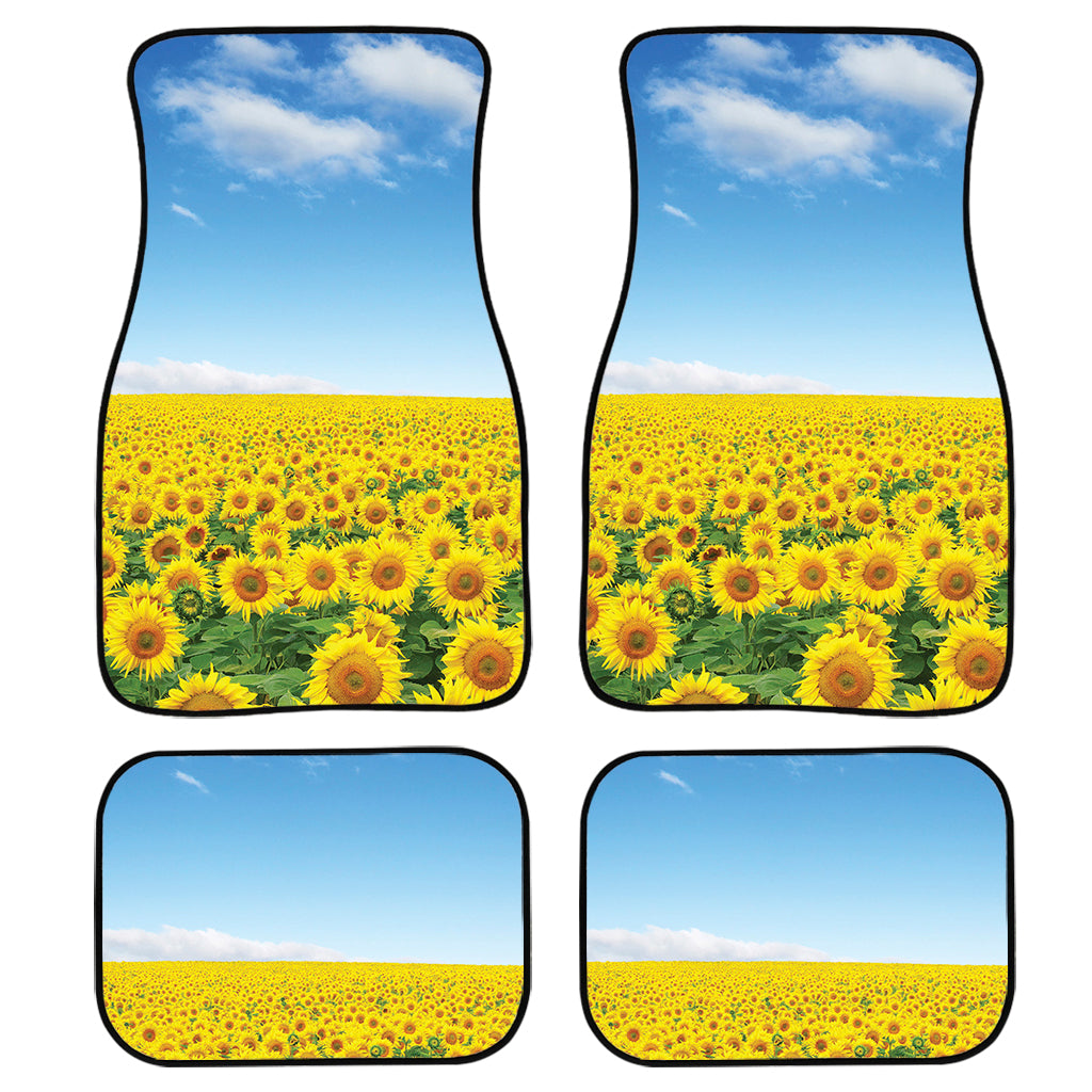 Sunflower Field Print Front And Back Car Floor Mats/ Front Car Mat