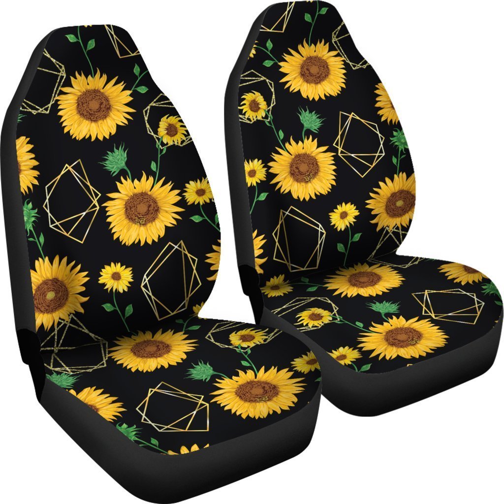 Sunflower Polygonal Pattern Print Universal Fit Car Seat Covers