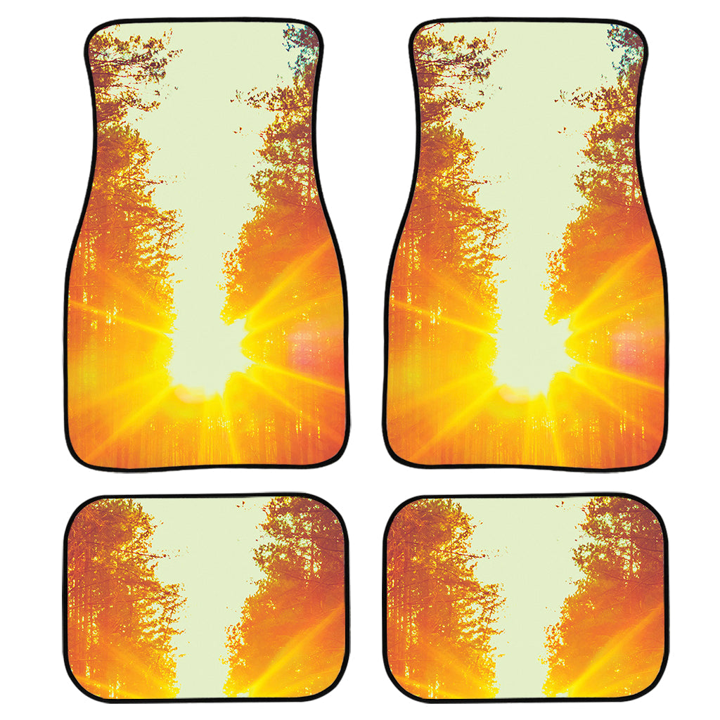 Sunrise Forest Print Front And Back Car Floor Mats/ Front Car Mat