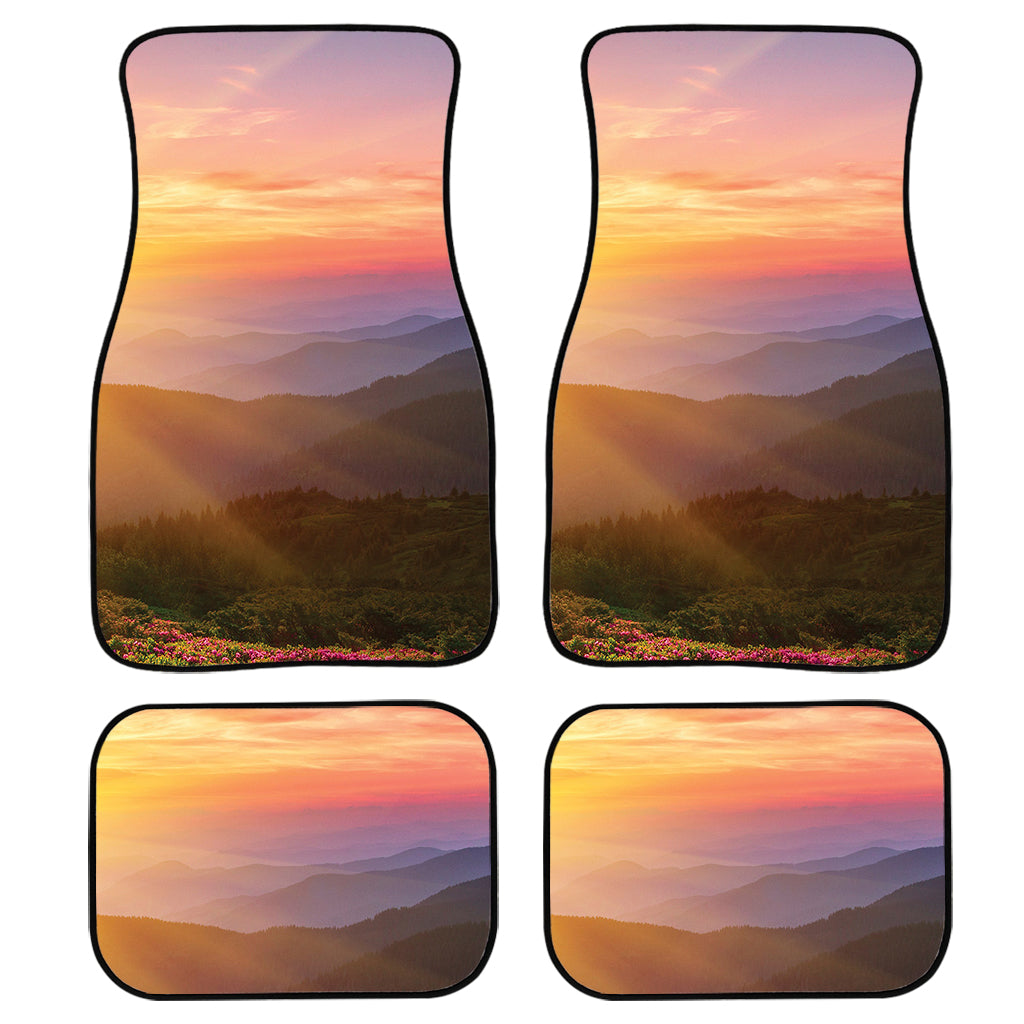 Sunrise Mountain Print Front And Back Car Floor Mats/ Front Car Mat