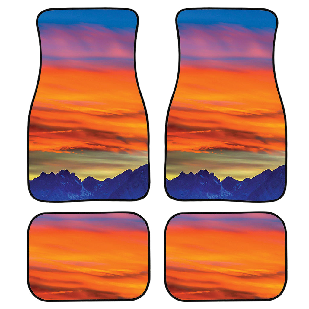 Sunset Mountain Print Front And Back Car Floor Mats/ Front Car Mat