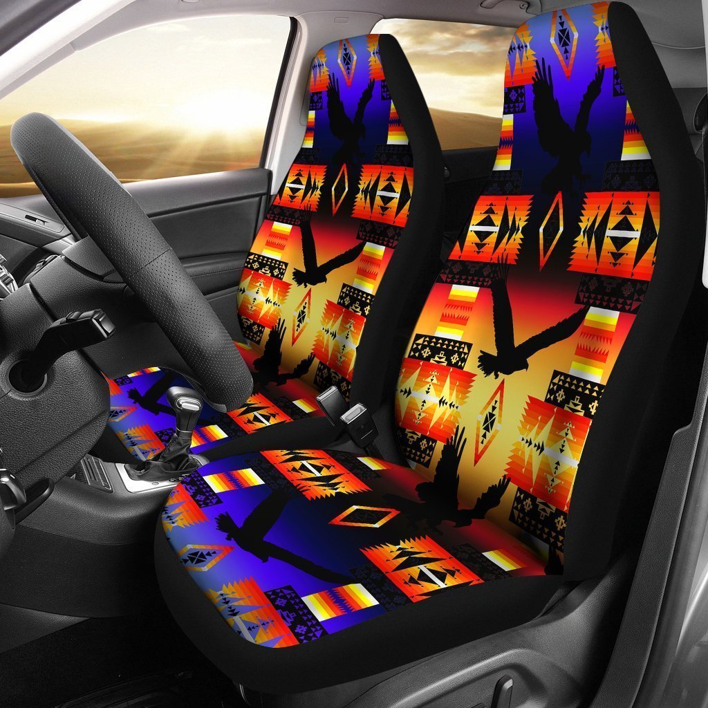 Sunset Native Eagle Universal Fit Car Seat Covers/ Native Americal Front Carseat Covers