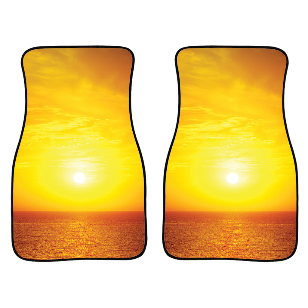 Sunset Over Sea Print Front And Back Car Floor Mats/ Front Car Mat