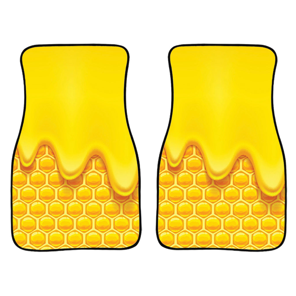 Sweet Honey Honeycomb Print Front And Back Car Floor Mats/ Front Car Mat