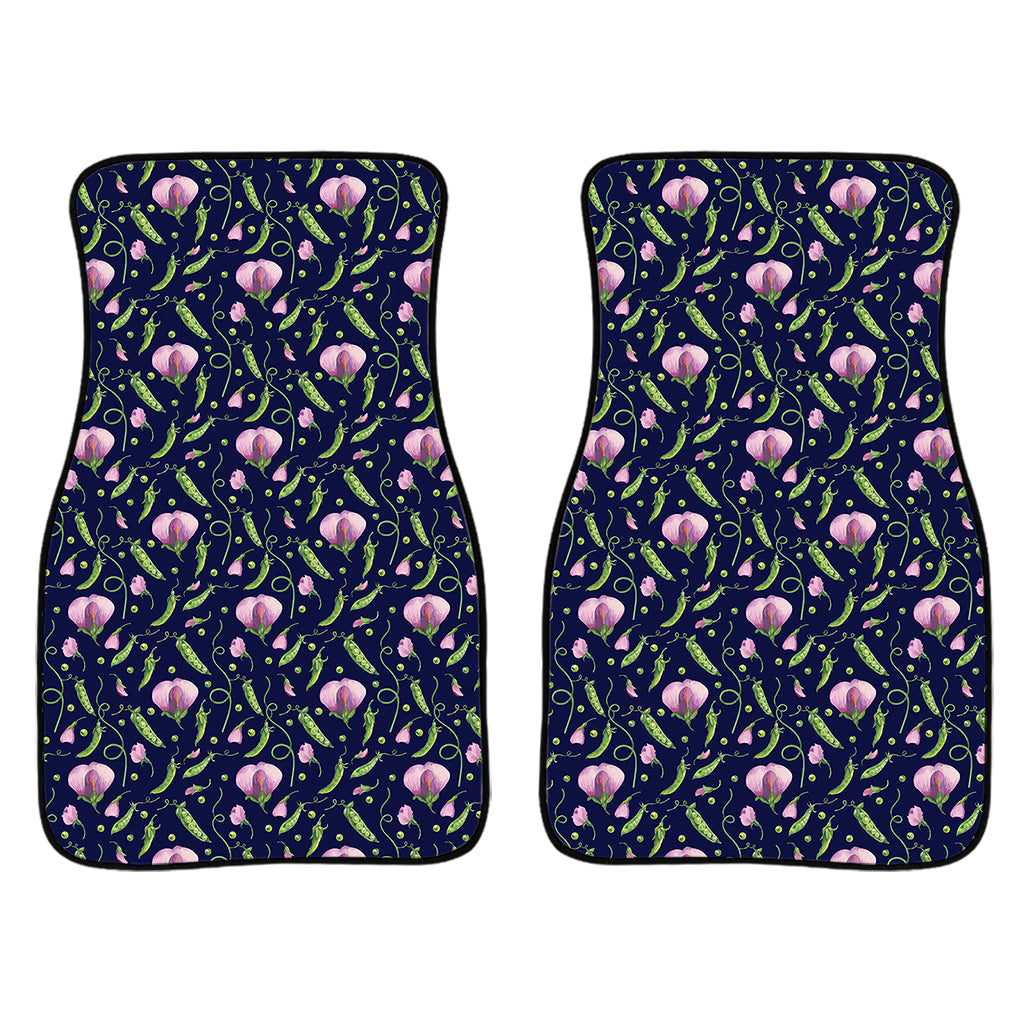 Sweet Pea Floral Pattern Print Front And Back Car Floor Mats/ Front Car Mat