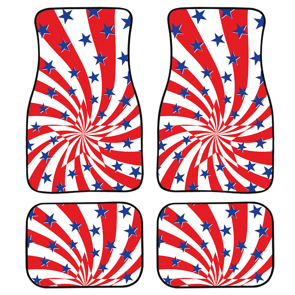Swirl American Patriotic Star Print Front And Back Car Floor Mats/ Front Car Mat