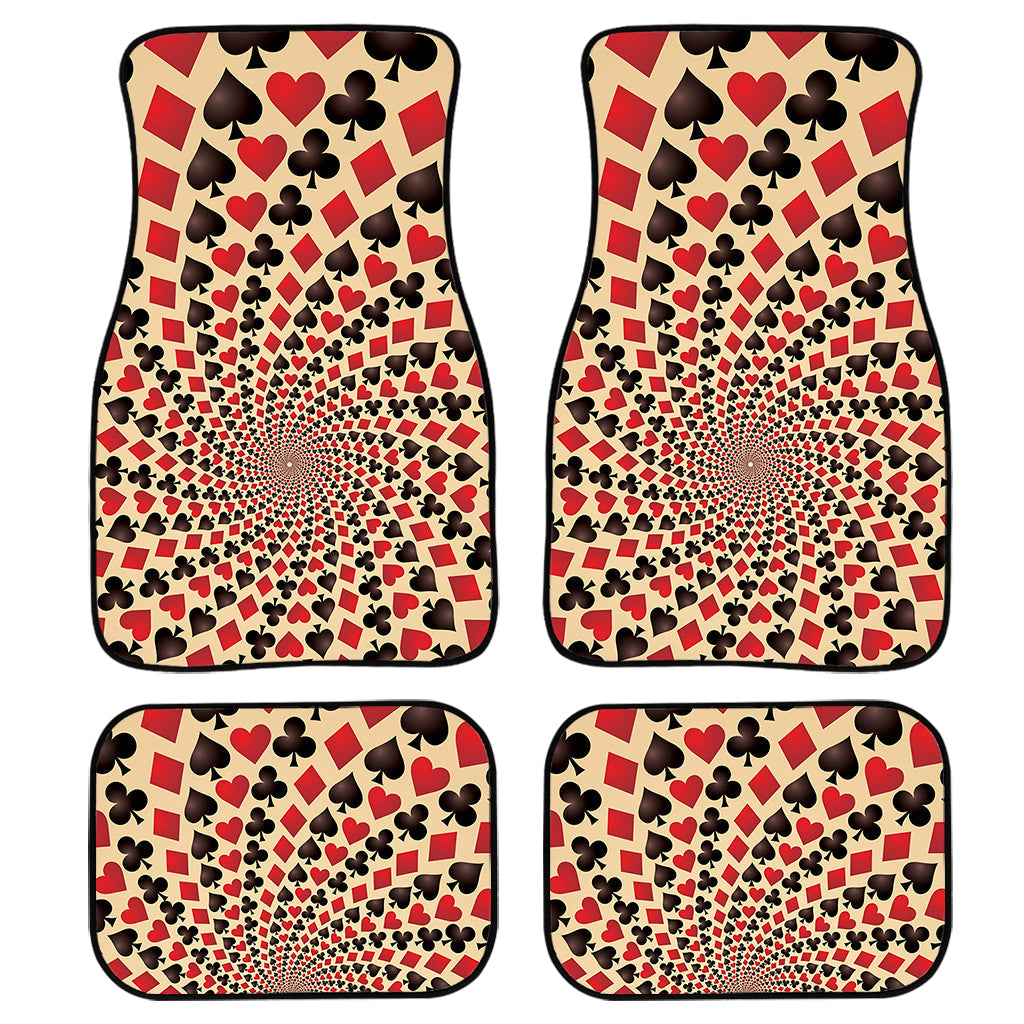 Swirl Playing Card Suits Print Front And Back Car Floor Mats/ Front Car Mat