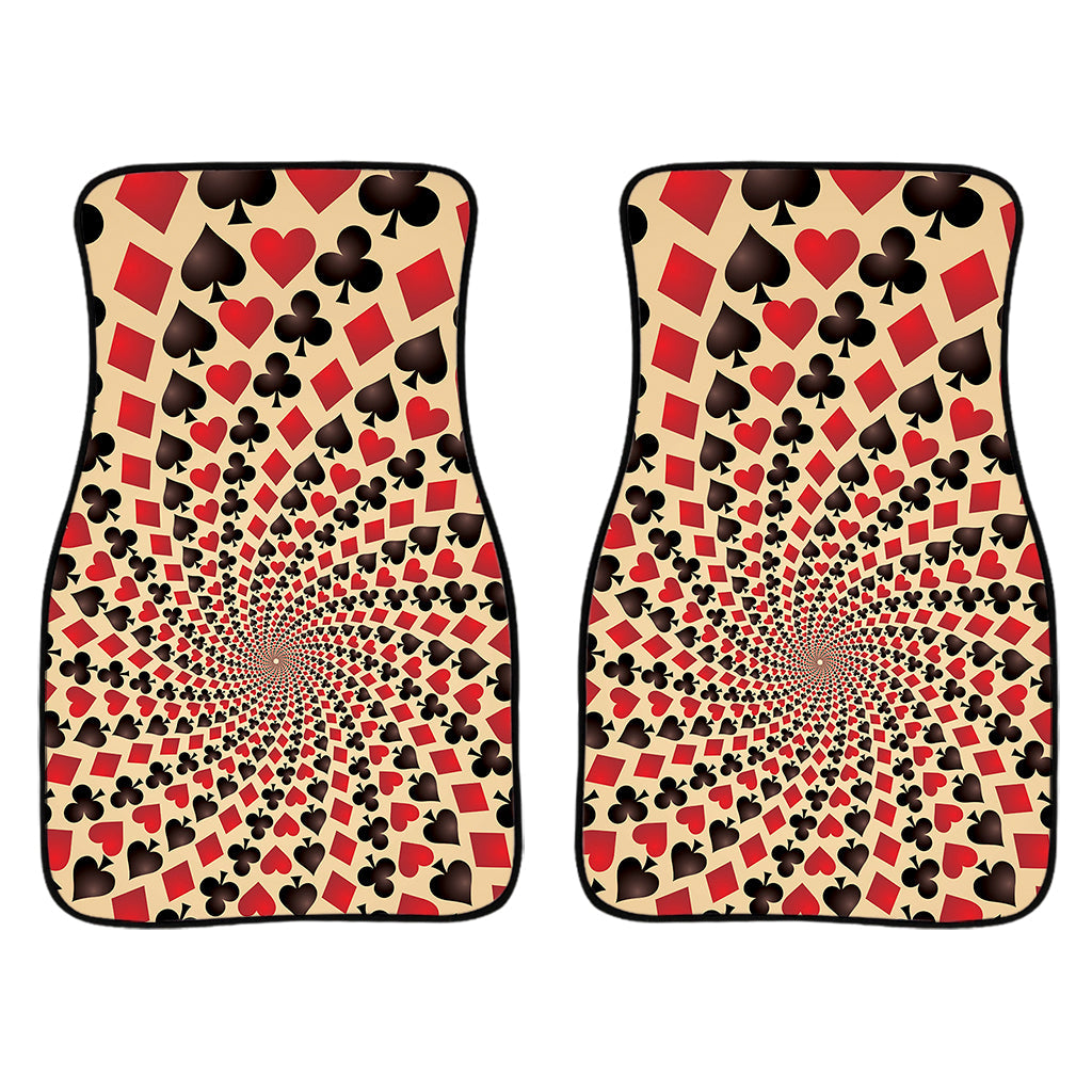 Swirl Playing Card Suits Print Front And Back Car Floor Mats/ Front Car Mat