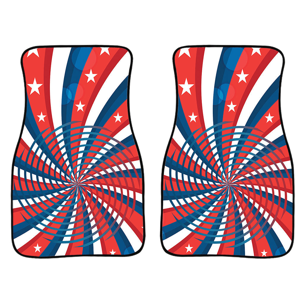 Swirly American Patriotic Print Front And Back Car Floor Mats/ Front Car Mat