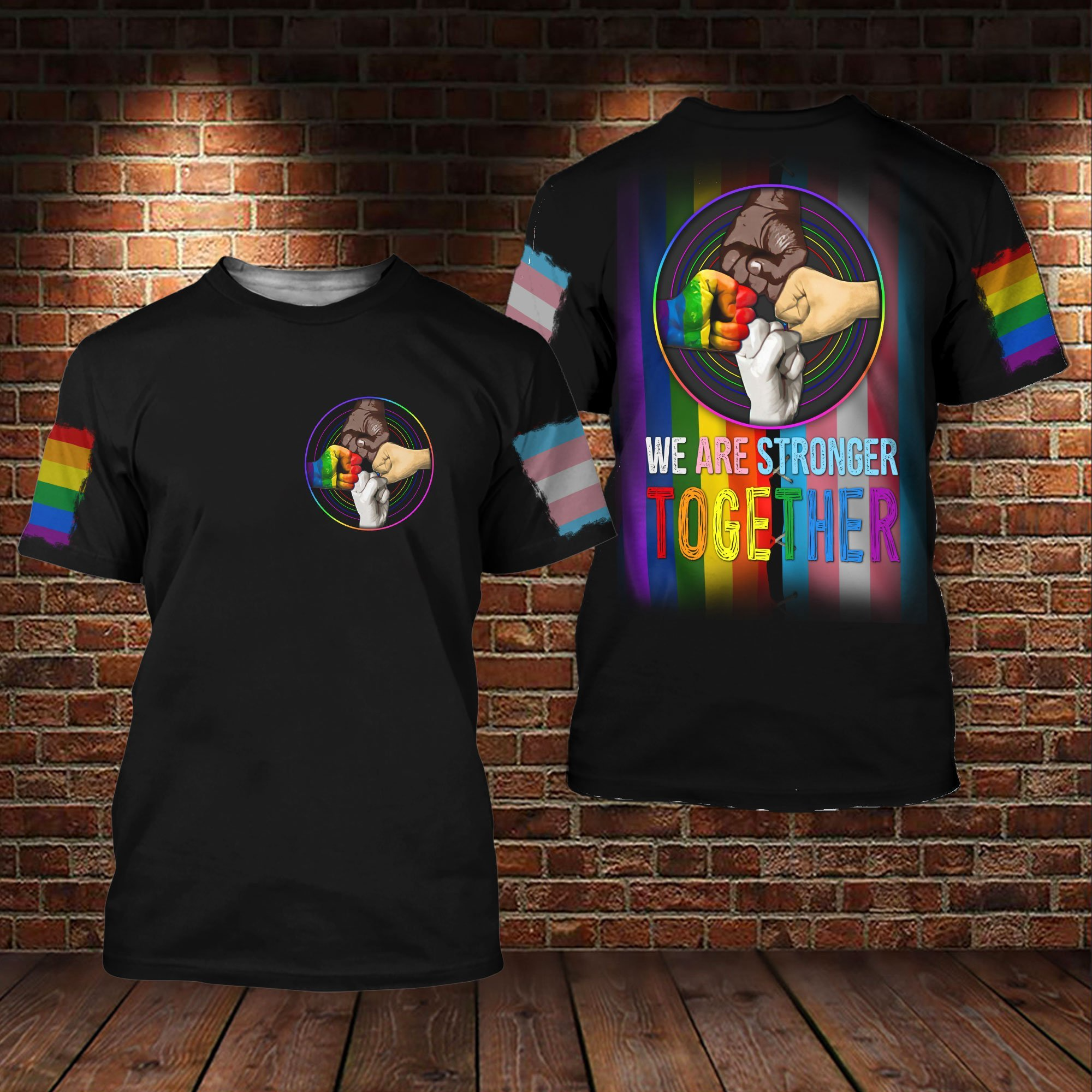 LGBT We Are Stronger Together 3D All Over Printed Shirt For LGBT Community/ Happy LGBT History Month