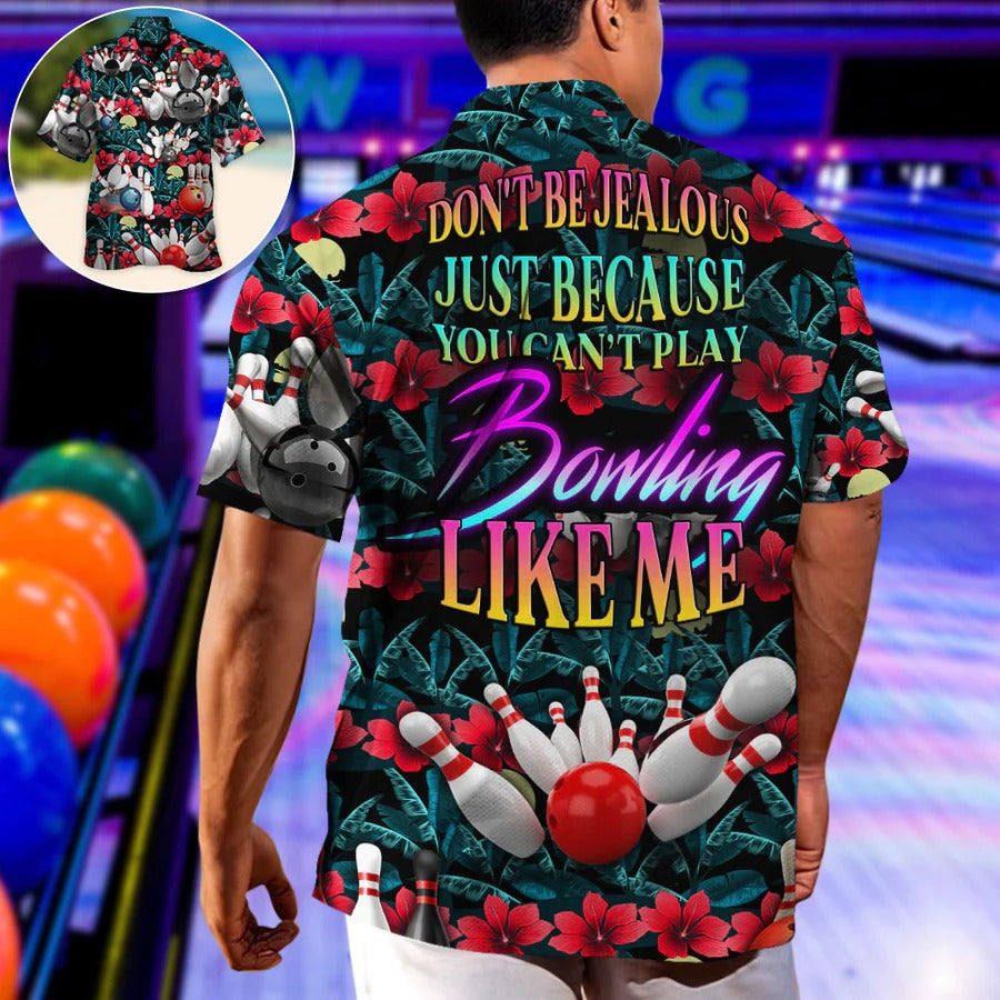 3D Bowling Hawaiian Shirt/ Tropical Floral Hawaiian Shirt/ Bowling Don