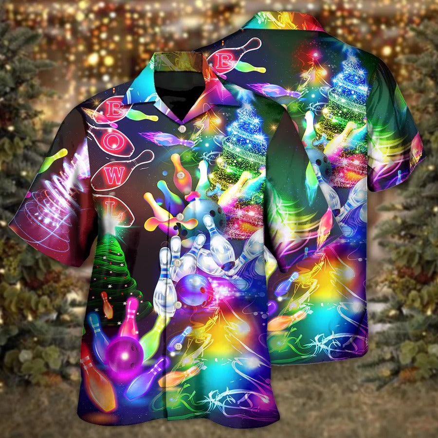 3D Bowling Hawaiian Shirt/ Colorful Bowling Roll Hawaiian Shirt/ Bowling Independence Day Aloha Shirt For Men - Perfect Gift For Bowling Lovers/ Bowlers
