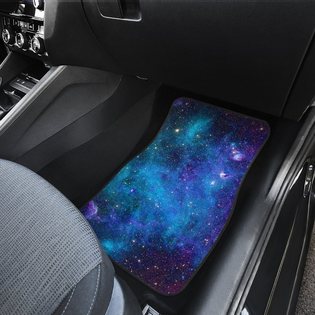 Teal Purple Stardust Galaxy Space Print Front And Back Car Floor Mats/ Front Car Mat