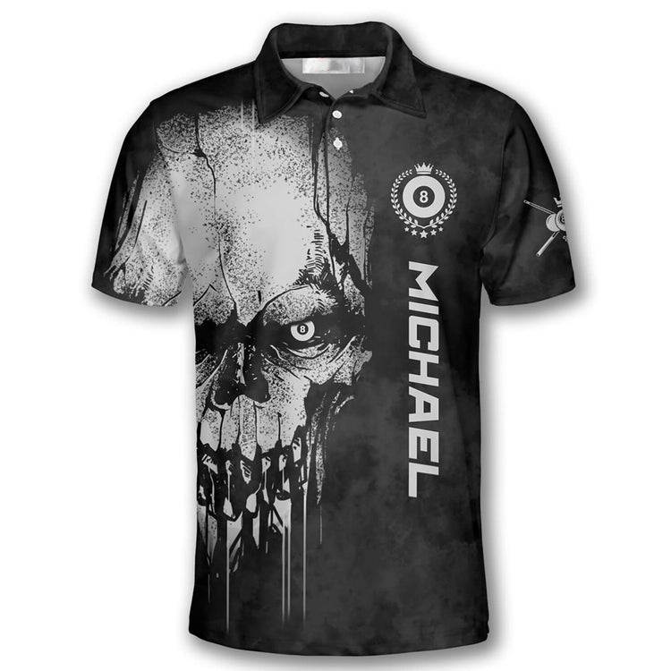 Skull Smoke Custom Billiard Shirts for Men/ Custom Billiard Shirts for Team/ Billiard Polo Shirts