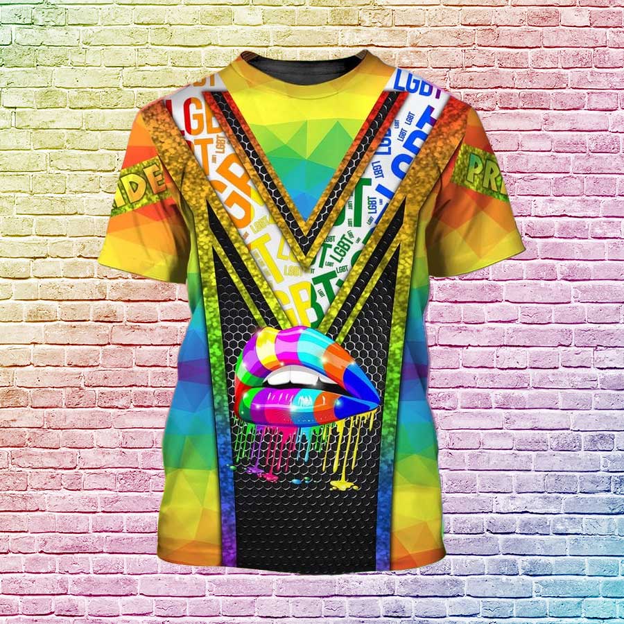Pride Lip T Shirt For Lgbtq Community/ Shirt For Pride/ Gay Birthday Presents/ Lesbian Tshirts
