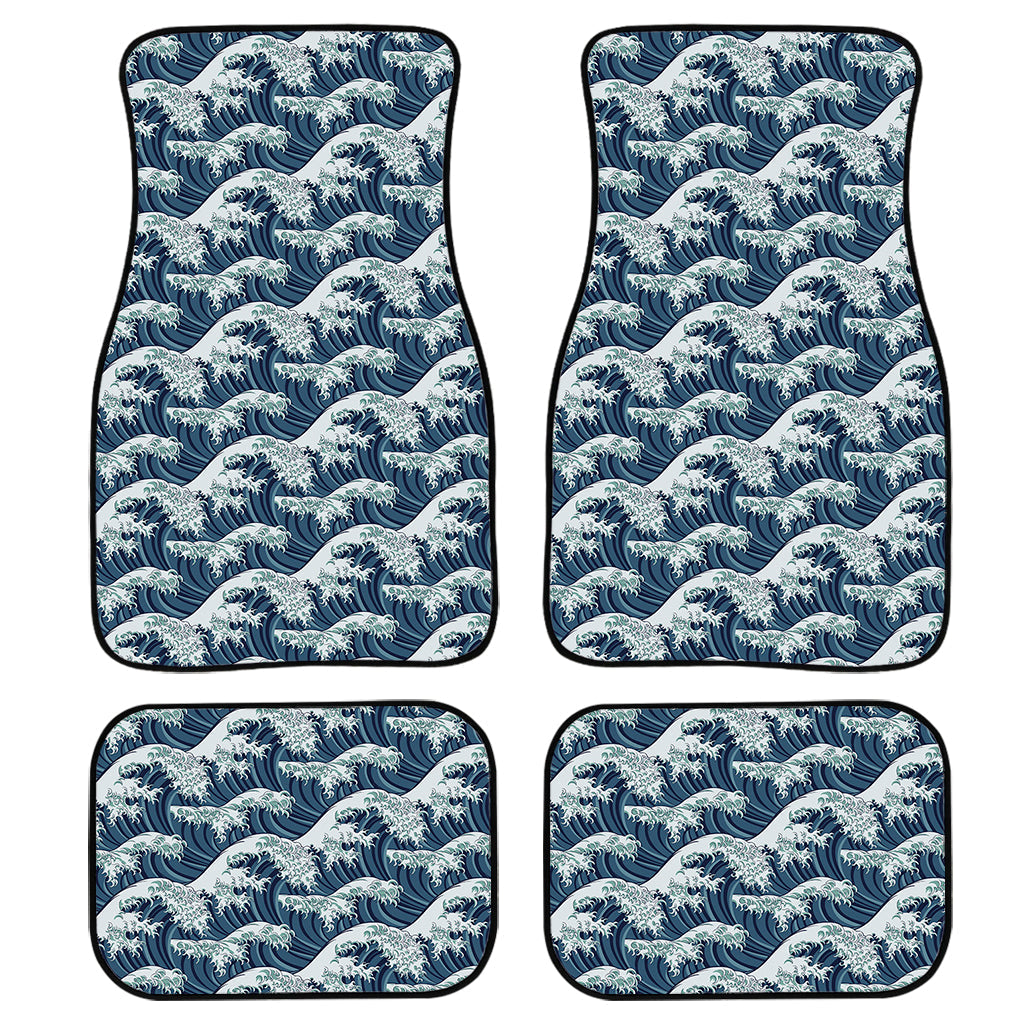 The Great Kanagawa Wave Pattern Print Front And Back Car Floor Mats/ Front Car Mat