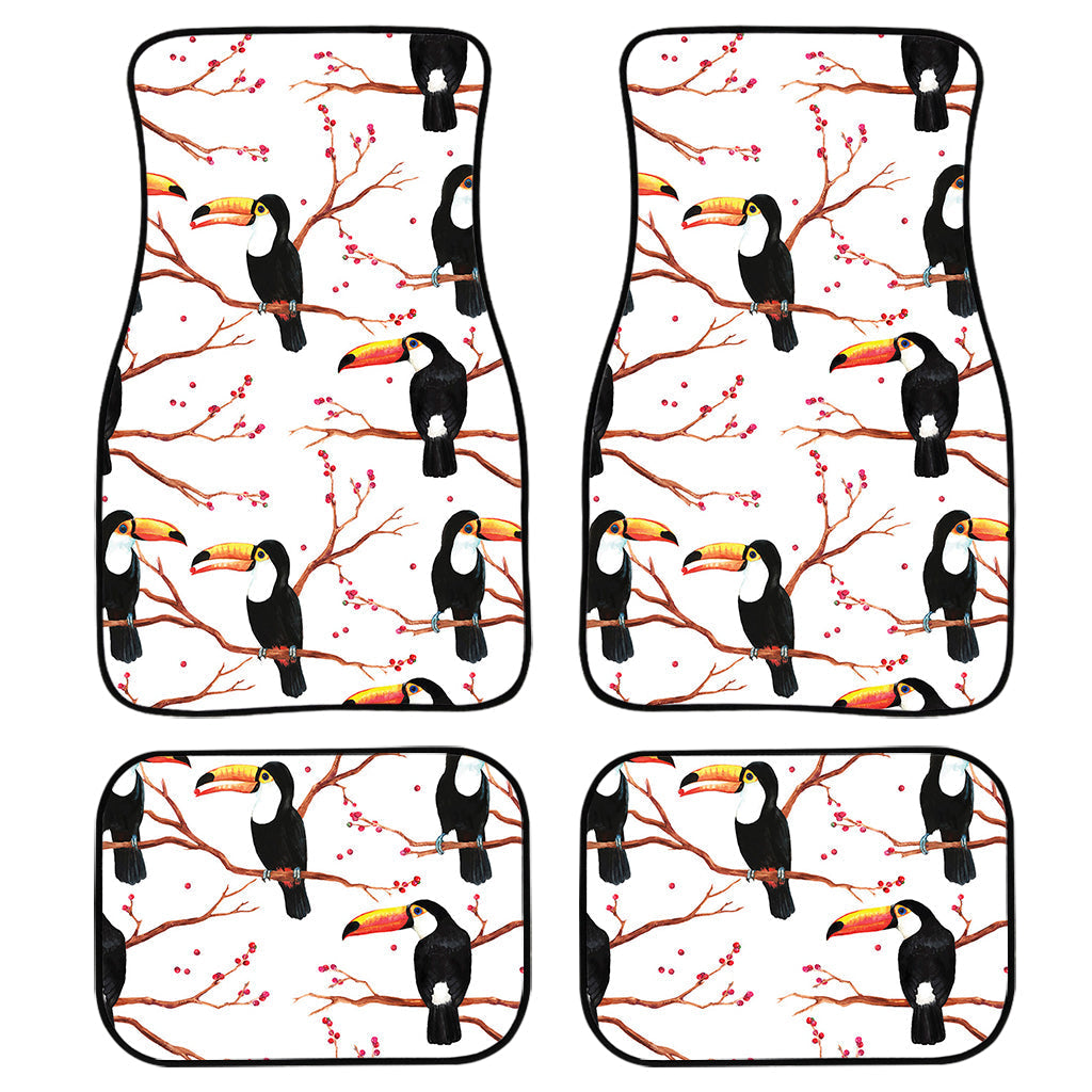 Toco Toucan Pattern Print Front And Back Car Floor Mats/ Front Car Mat