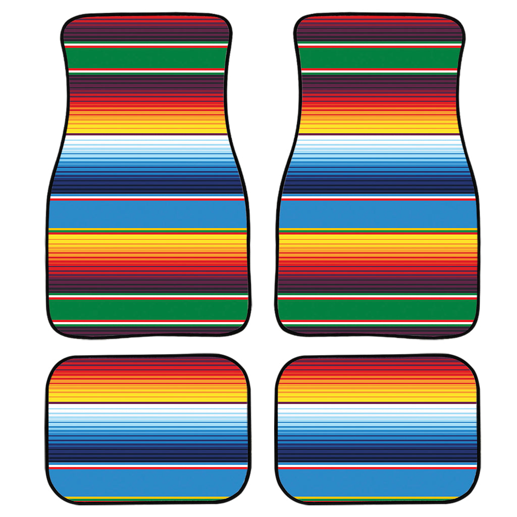 Tribal Mexican Blanket Stripe Print Front And Back Car Floor Mats/ Front Car Mat
