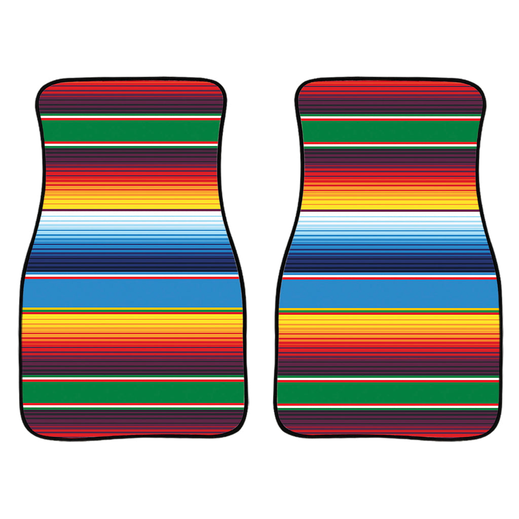 Tribal Mexican Blanket Stripe Print Front And Back Car Floor Mats/ Front Car Mat