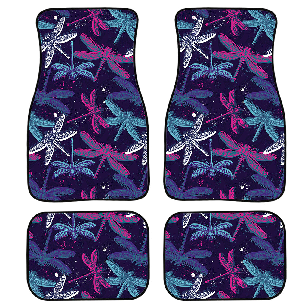 Trippy Dragonfly Pattern Print Front And Back Car Floor Mats/ Front Car Mat