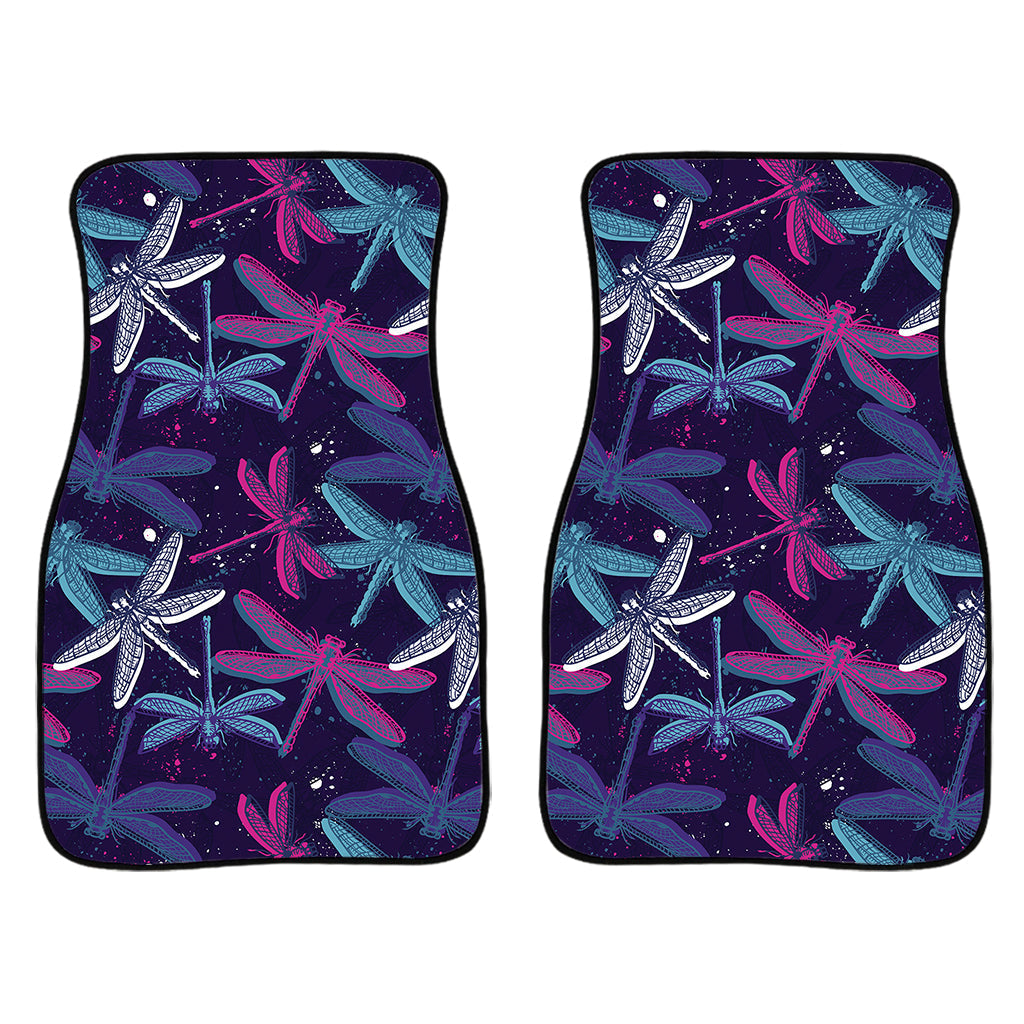 Trippy Dragonfly Pattern Print Front And Back Car Floor Mats/ Front Car Mat