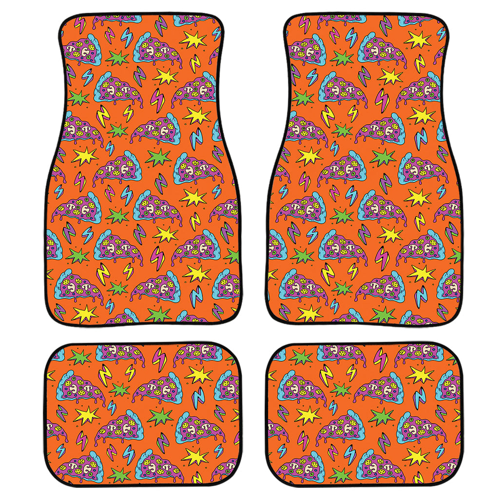 Trippy Pizza Pattern Print Front And Back Car Floor Mats/ Front Car Mat