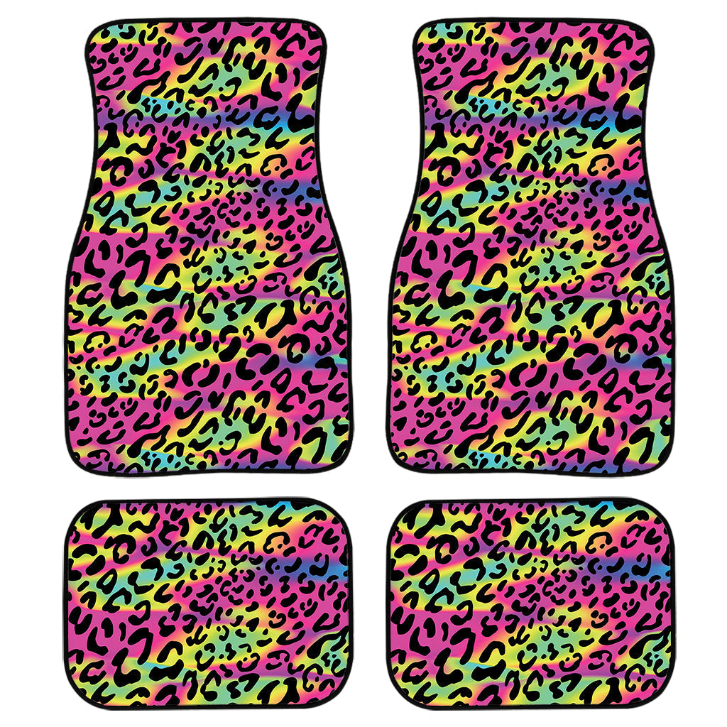 Trippy Psychedelic Leopard Print Front And Back Car Floor Mats/ Front Car Mat