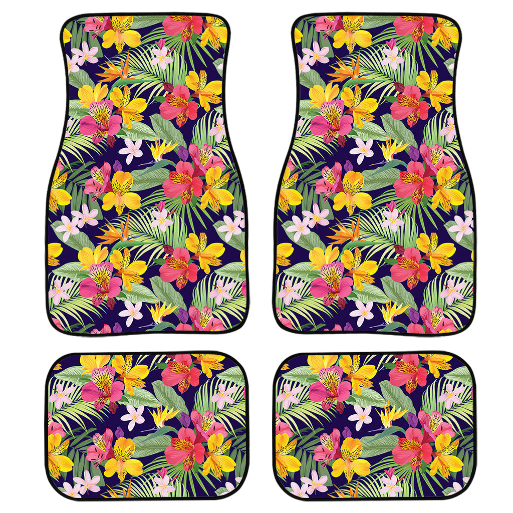 Tropical Alstroemeria Pattern Print Front And Back Car Floor Mats/ Front Car Mat