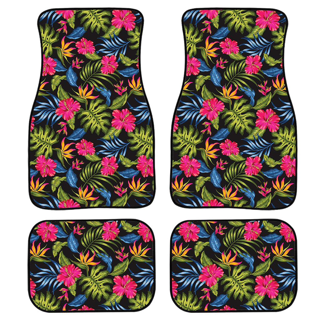 Tropical Bird Of Paradise Pattern Print Front And Back Car Floor Mats/ Front Car Mat