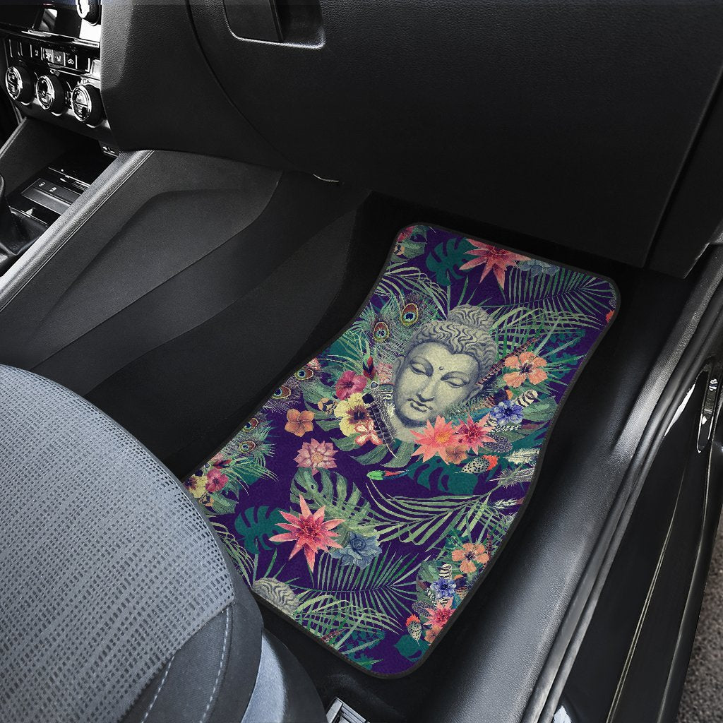 Tropical Buddha Print Front And Back Car Floor Mats/ Front Car Mat