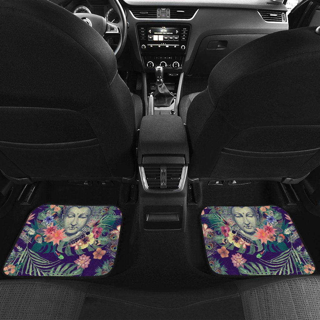 Tropical Buddha Print Front And Back Car Floor Mats/ Front Car Mat