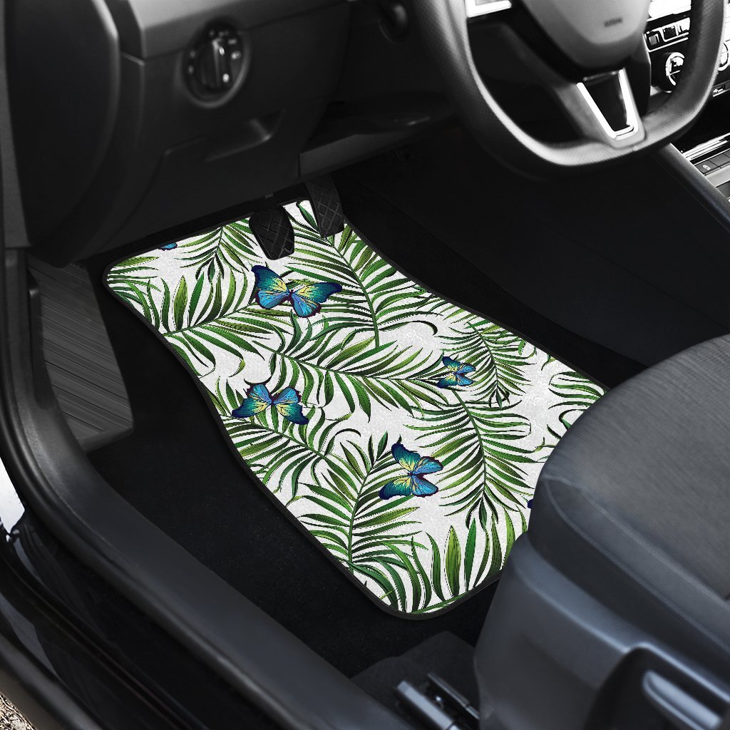 Tropical Butterfly Pattern Print Front And Back Car Floor Mats/ Front Car Mat