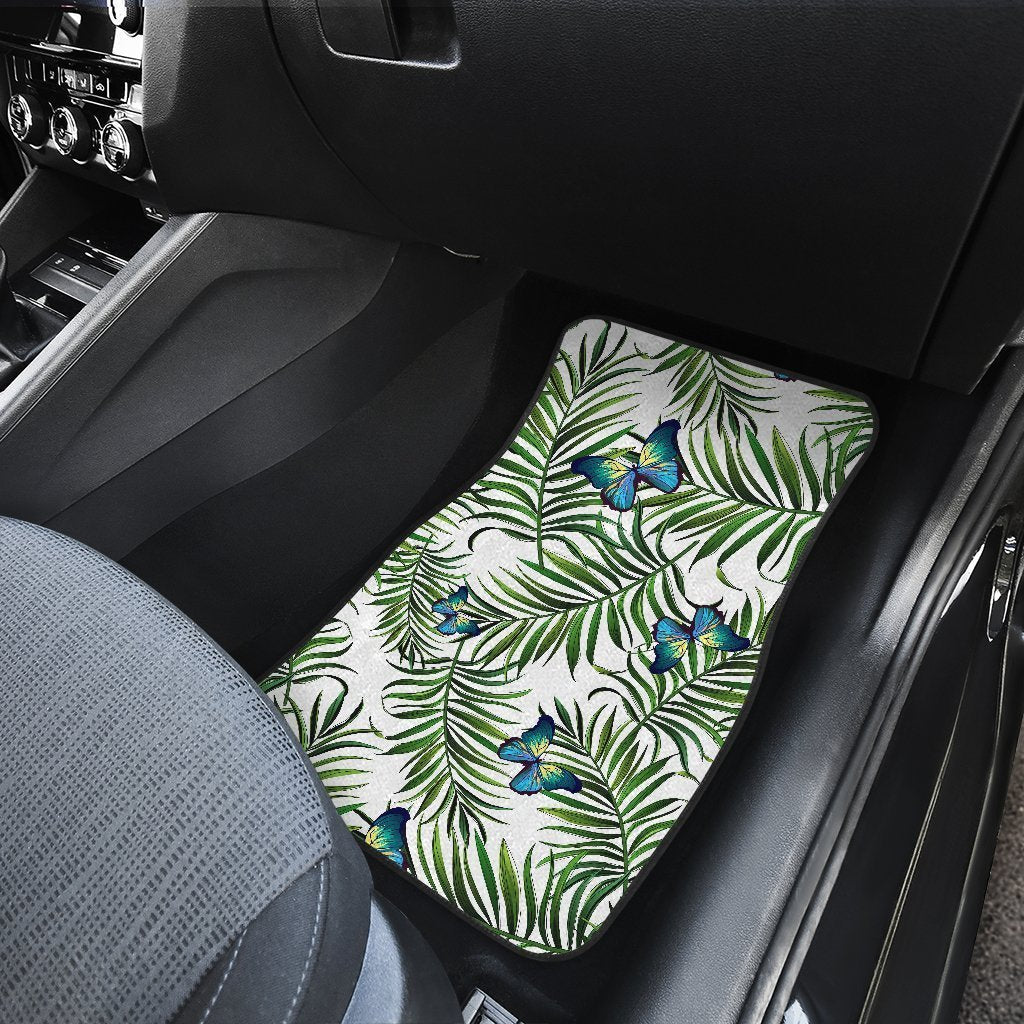 Tropical Butterfly Pattern Print Front And Back Car Floor Mats/ Front Car Mat