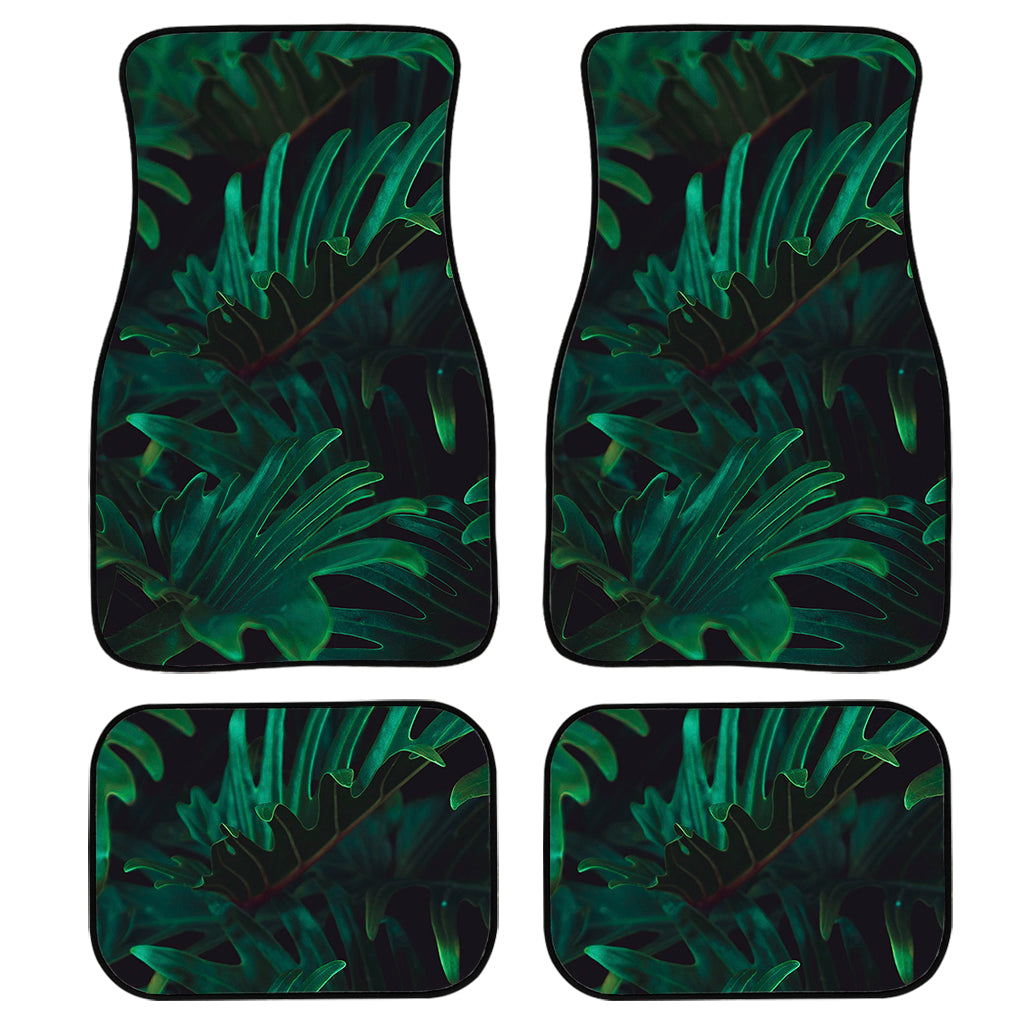 Tropical Fern Leaf Print Front And Back Car Floor Mats/ Front Car Mat