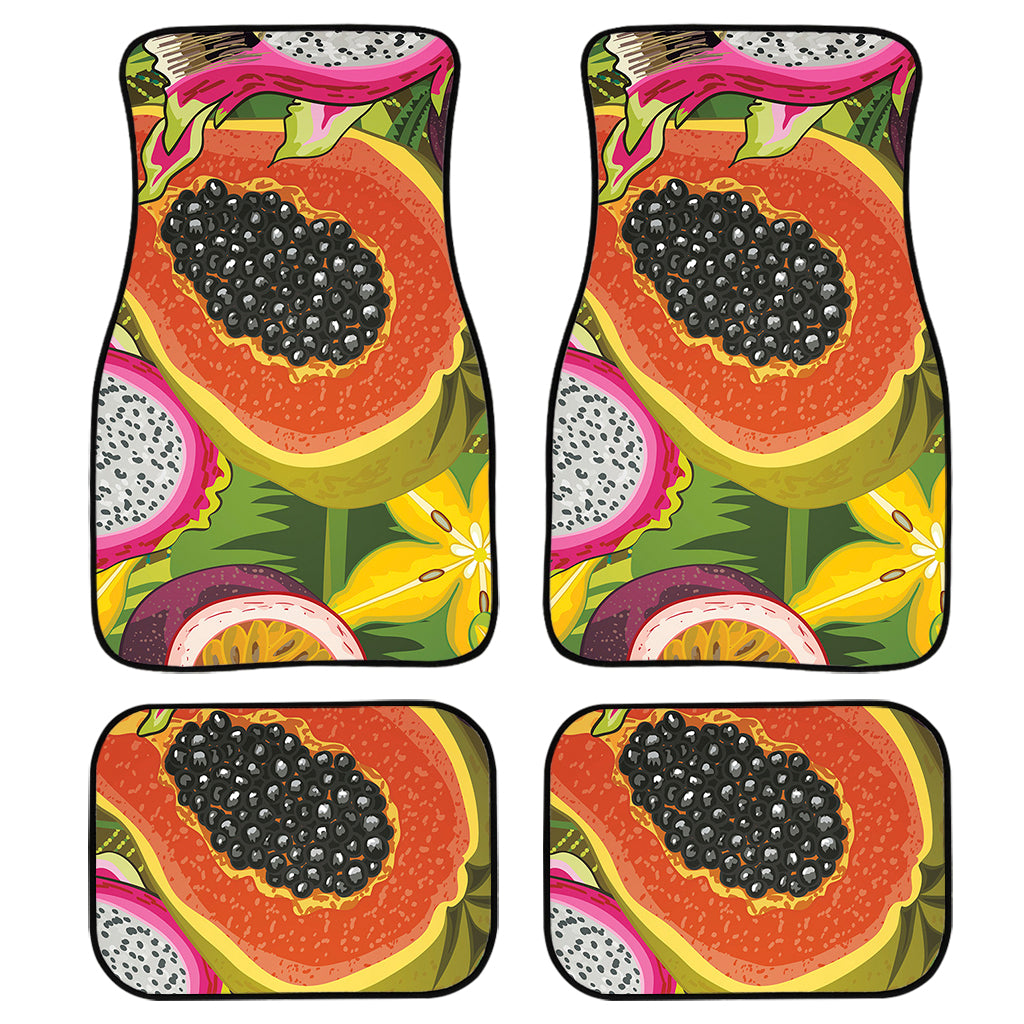 Tropical Jungle Fruits Pattern Print Front And Back Car Floor Mats/ Front Car Mat
