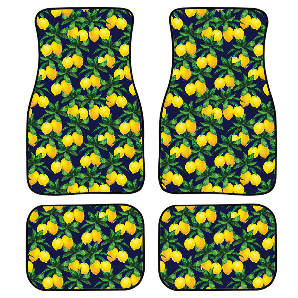Tropical Lemon Pattern Print Front And Back Car Floor Mats/ Front Car Mat