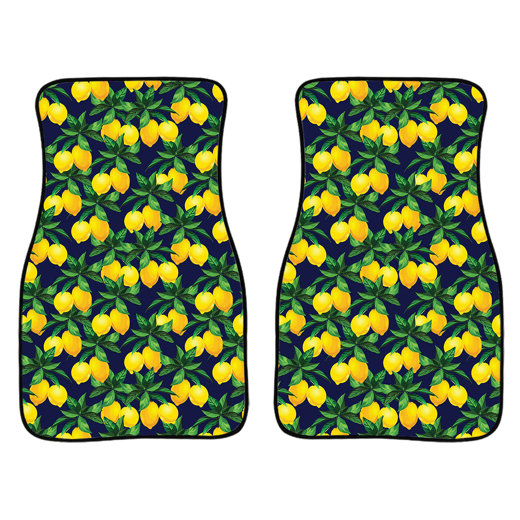 Tropical Lemon Pattern Print Front And Back Car Floor Mats/ Front Car Mat