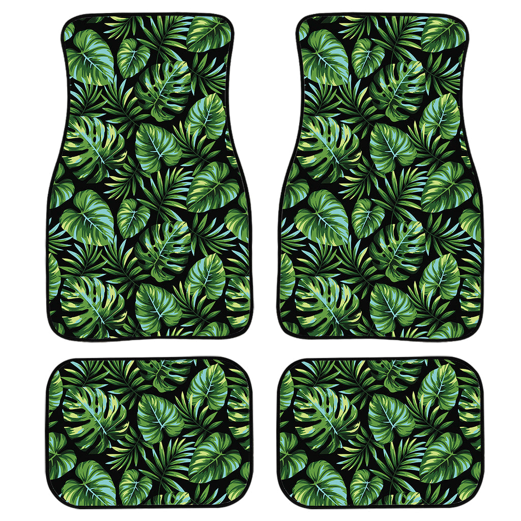 Tropical Monstera Leaves Pattern Print Front And Back Car Floor Mats/ Front Car Mat