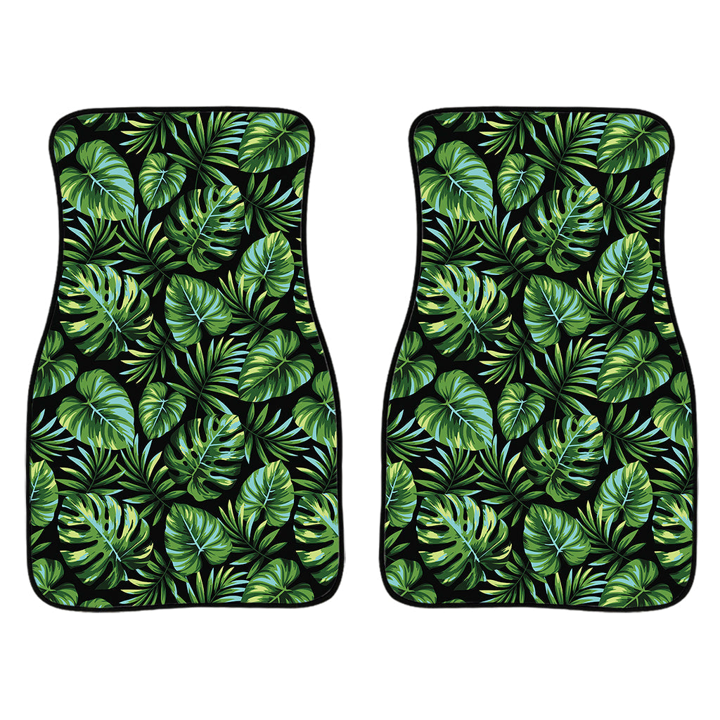 Tropical Monstera Leaves Pattern Print Front And Back Car Floor Mats/ Front Car Mat
