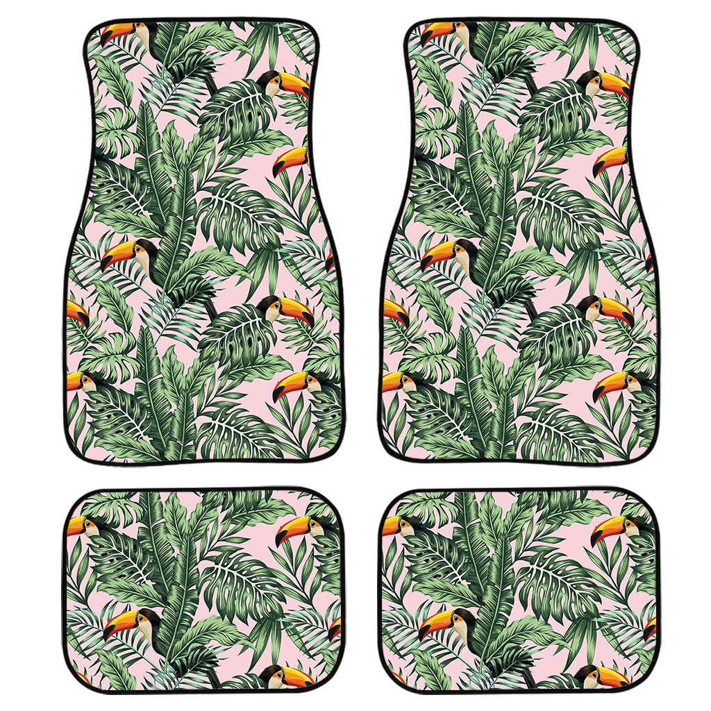 Tropical Palm Leaf And Toucan Print Front And Back Car Floor Mats/ Front Car Mat