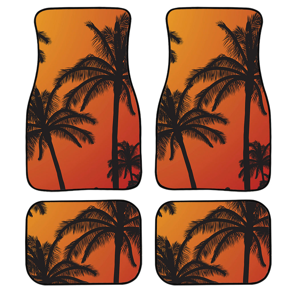 Tropical Palm Tree Sunset Print Front And Back Car Floor Mats/ Front Car Mat