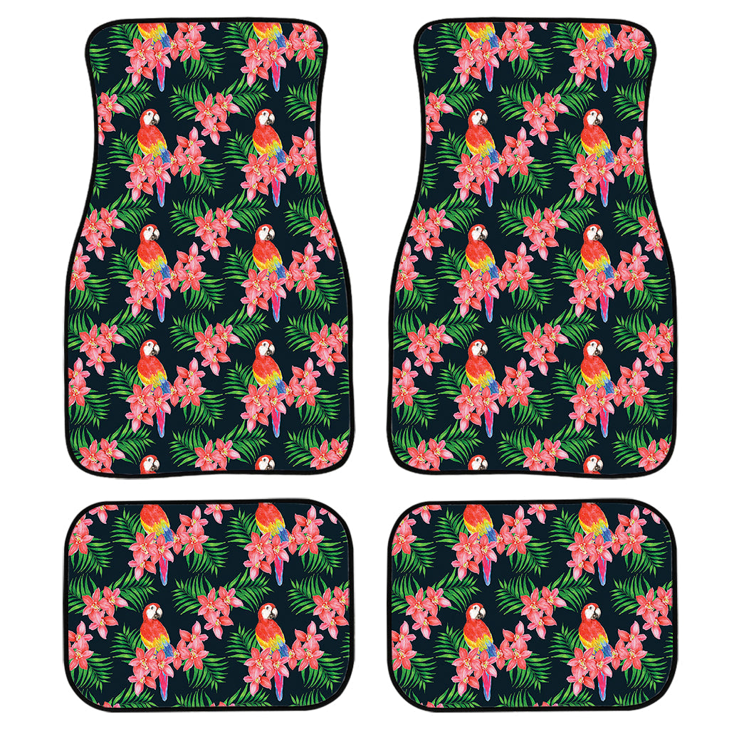 Tropical Parrot Pattern Print Front And Back Car Floor Mats/ Front Car Mat