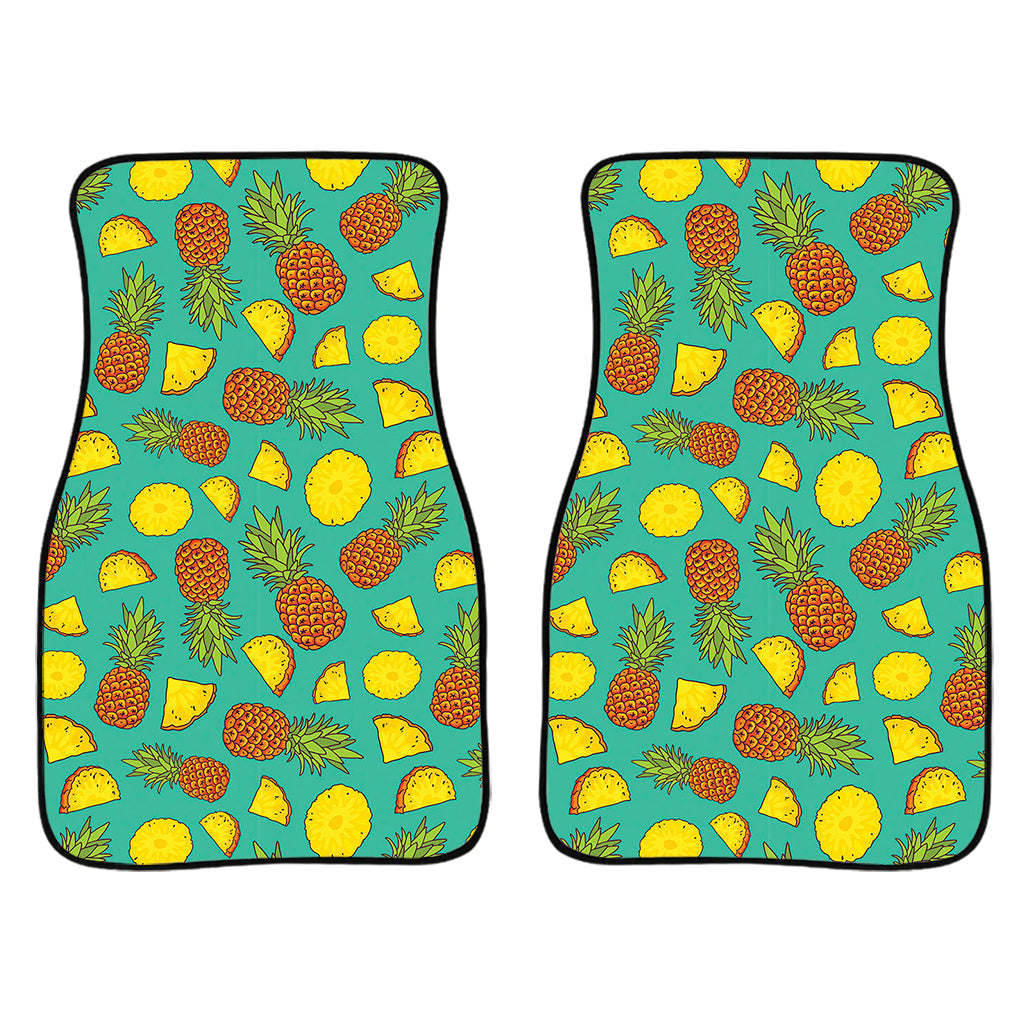 Tropical Pineapples Pattern Print Front And Back Car Floor Mats/ Front Car Mat