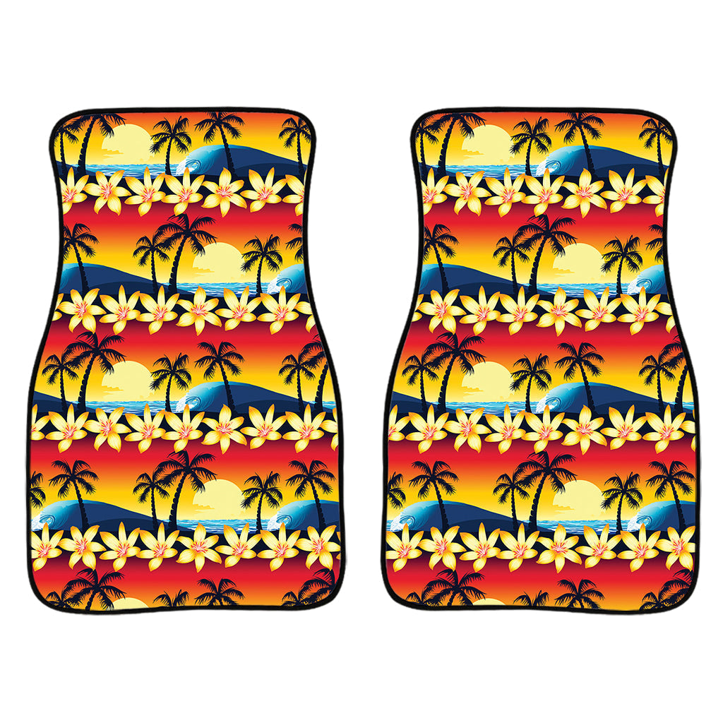 Tropical Sunset Pattern Print Front And Back Car Floor Mats/ Front Car Mat