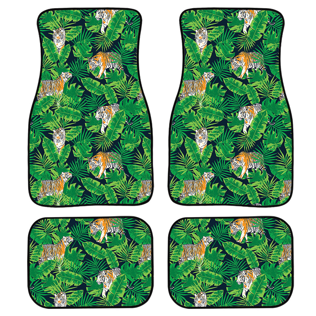 Tropical Tiger Pattern Print Front And Back Car Floor Mats/ Front Car Mat